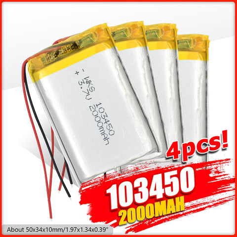 103450 3.7V 2000mAh Lipo Polymer Lithium Rechargeable Battery For GPS navigator GPS MP5 Bluetooth Speaker headset e-book camera ► Photo 1/6