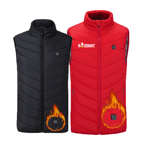 USB Infrared Heating Vest Euro Size s-4XL Men Autumn Winter Flexible Electric Thermal Cloth Waistcoat Fish Hiking Outdoor Cold ► Photo 1/6
