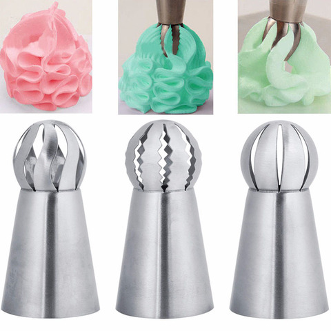 3pcs Flower Icing Piping Nozzles Tips Stainless Steel Pastry Nozzles Sets Cupcake Cake Decorating Tools Pastry Fondant Tools ► Photo 1/6