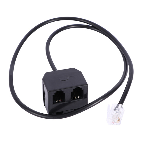 Durable RJ9 Adapter Splitter Cord Dual 2 Female To 1 Male 4P4C Extension Cable Black Extension Cable For Dropshipping Wholesale ► Photo 1/6