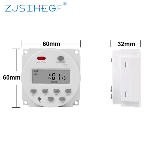 CN101A 220V 230V 240V Digital LCD Power Timer 7 Days Weekly Programmable Time Relay Programmer Built-in Rechargeable Battery ► Photo 1/4