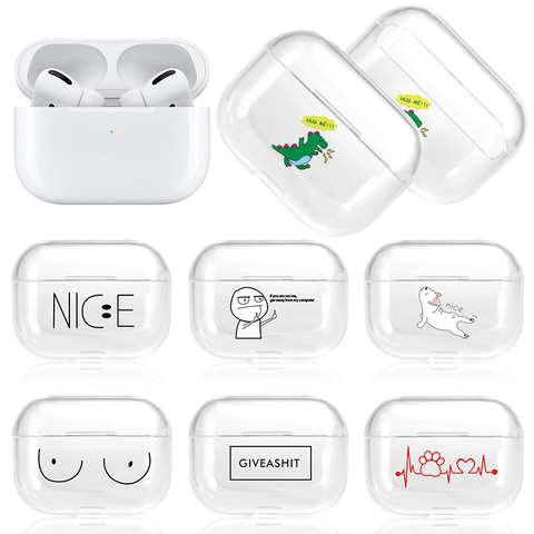 For Airpods Pro Case Silicone Headphone Protective Bumper Funda For Apple Airpods Pro 3 Transparent TPU Earphone Air pods Cover ► Photo 1/6