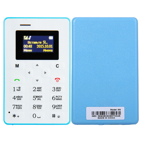 Aiek M5 Card Mobile Phone Mini Pocket Students Personality Ultra Thin Phone Bluetooth Dialer Celular ► Photo 1/6