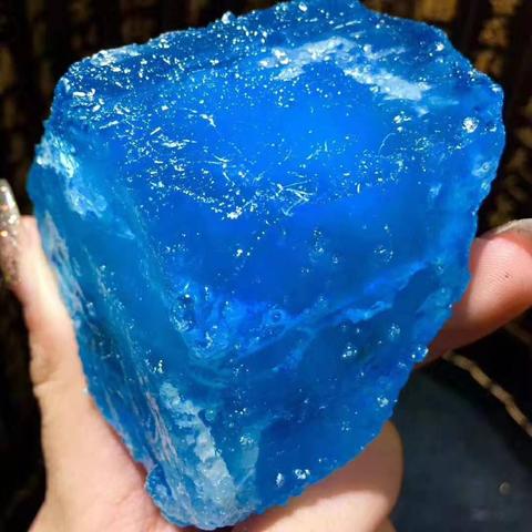 1pcs Beautiful 100% natural sea sapphire raw stone natural aquamarine crystal reiki healing 200-210g ► Photo 1/6