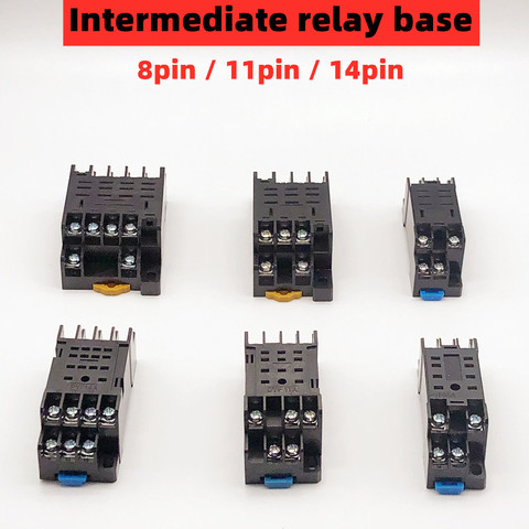 1pcs 8pin 11pin 14pin PYF/PTF 14A relay base PYF08A MY2NJ MY3NJ MY4NJ LY2NJ LY3NJ LY4NJ small intermediate relay HH52P/HH64P ► Photo 1/6