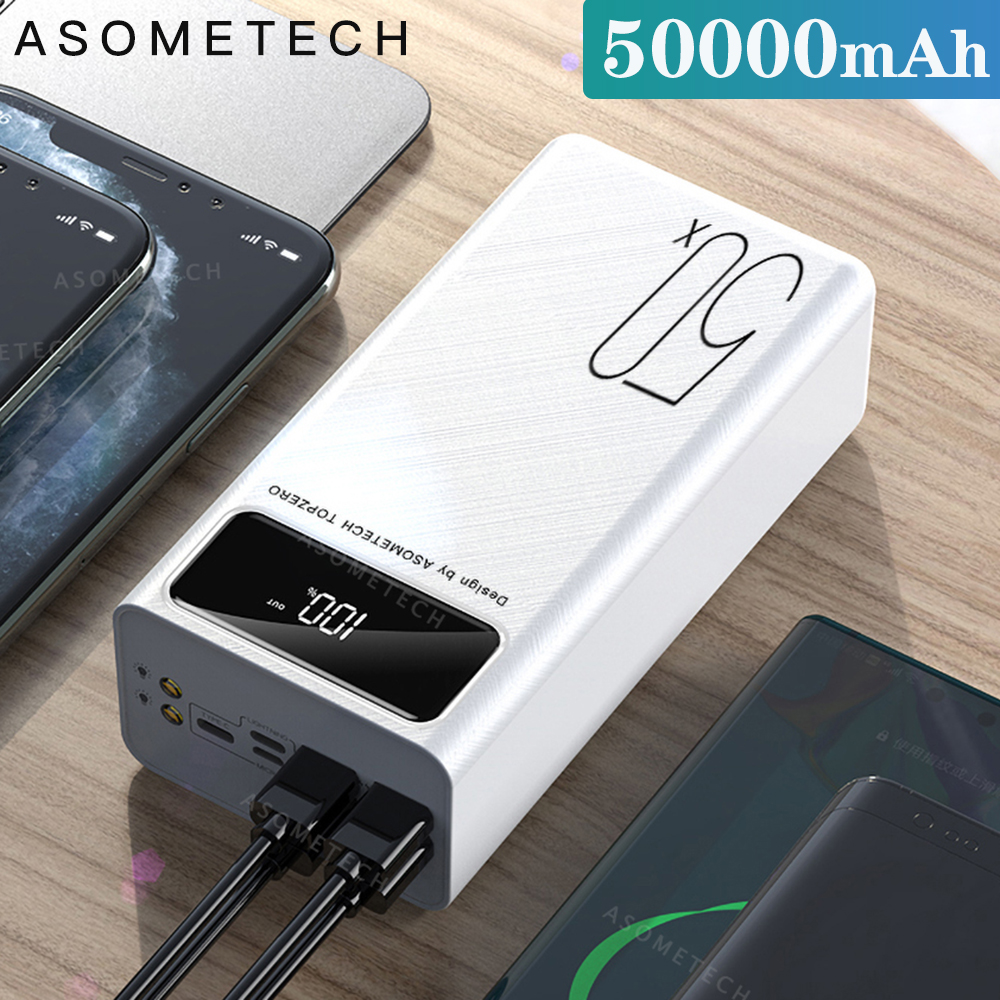 Power Bank 50000mAh Portable Charger LED Light Poverbank Powerbank