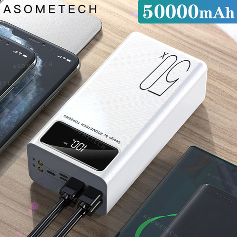 Power Bank 50000mAh Portable Charger With LED Light Large Capacity  PowerBank 50000 mAh External Battery For