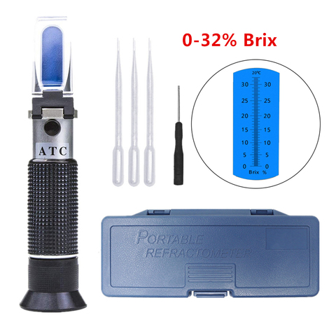 Handheld Refractometer 0-32% Brix Saccharimeter For Sugar Tester ATC Refractometer Sweetness Meter ► Photo 1/6