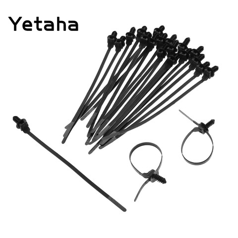 Yetaha 30 Pcs Nylon Black Car Cable Strap Push Mount Wire Tie Retainer Clip Clamp Car Cable Fastening Ties High Quality ► Photo 1/6