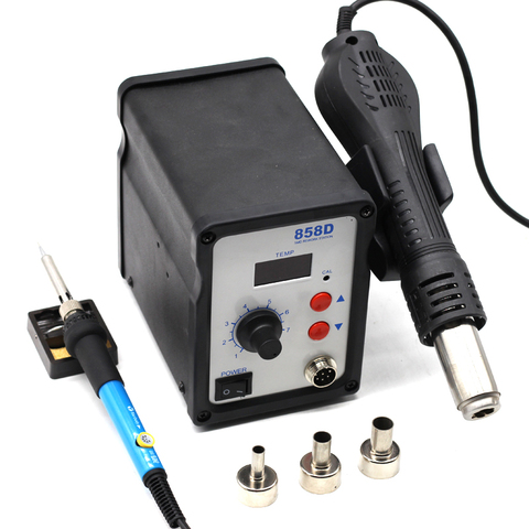 Hot Air Gun 858D Desoldering Soldering Rework SMD Solder Station Blower 220V Heat Gun Welding Repair Tools vs 8858 858 8018LCD ► Photo 1/6