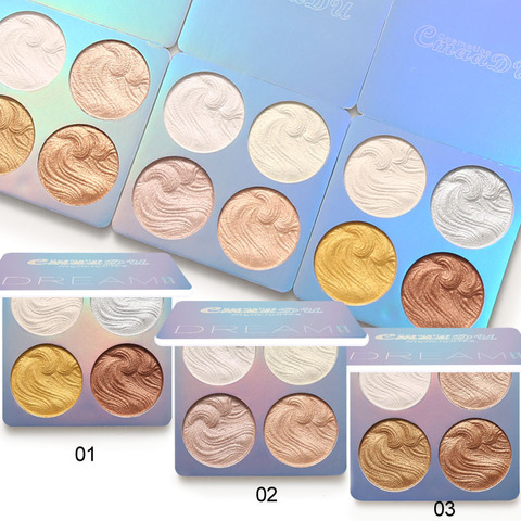 4 Colors Highlighter Makeup Shimmer Baking Powder Highlighter Palette Skin Brighten Highlight Face Contour Bronzer Cosmetics ► Photo 1/6