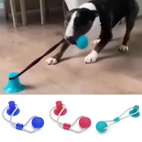 1 Pcs Pet Dog Toys Silicon Suction Cup Tug Dogs Push Ball Pet Tooth  Cleaning Dog Toothbrush for Puppy Large Dog Biting Toy