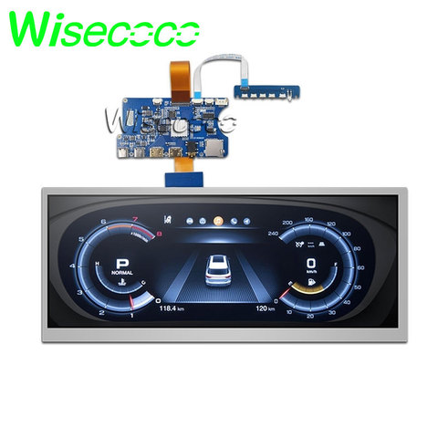 wisecoco 12.3 inch Stretched Bar LCD Panel HSD123KPW1-A30 1920*720 high brightness 1000 nits hdmi driver board for car display ► Photo 1/6