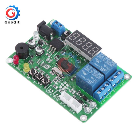 DC 5-24V 12V 2-CH High precision LED Digital Display Intelligent Temperature Controller Thermostat Thermometer With 2 Probe ► Photo 1/6