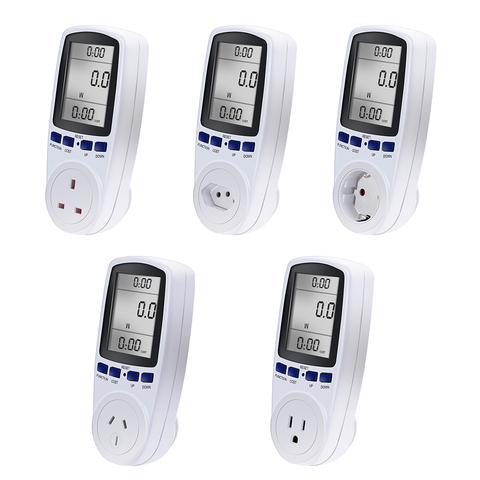 EU BR AU UK Plug Digital Wattmeter Power Meter Energy Meter Voltage Wattmeter Power Analyzer Electronic Measuring Outlet Socket ► Photo 1/6