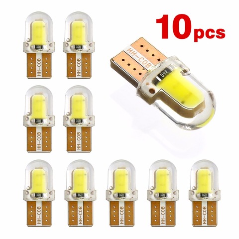 10pcs LED W5W T10 194 168 W5W COB 8SMD Led Parking Bulb Auto Wedge Clearance Lamp CANBUS Silica Bright White License Light Bulbs ► Photo 1/6