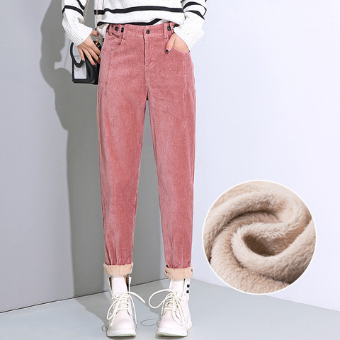 Autumn Winter Sweatpants Women Warm Plus Velvet Harem Pants Ladies