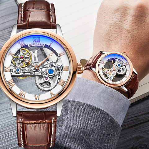 AOKULASIC Automatic Mechanical Men Wristwatch Military Army Sport Male Clock Top Brand Luxury Hollow Transparent Man Watch 016 ► Photo 1/1