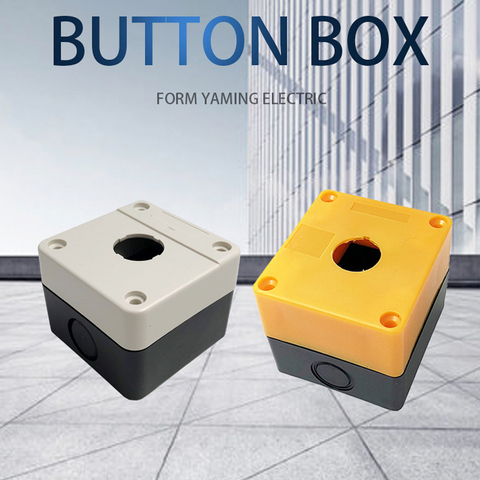 22mm Push Button Switch Box One Hole Suit For Control Emergency Stop Rotary Interruptor Yellow/Gray Protection BX1-22 ► Photo 1/6