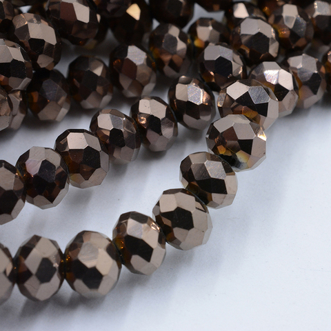 Antique-copper 4mm/6mm/8mm Crystal Rondel Beads Glass Beads Faceted Crystal Beads for Jewelry Making Jewelry Accessories Diy ► Photo 1/6
