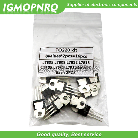 8value*2PCS=16PCS 7805 7809 7812 7815 7905 7909 LM317 L7912 hjxrhgal LM317T TO-220 Transistor Assortment Kit Voltage Regulator ► Photo 1/2