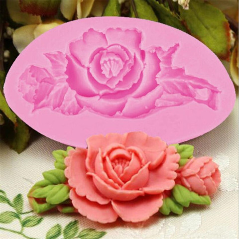 Roses Flowers chocolate wedding cake decorating tools DIY baking fondant silicone mold Clay Resin sugar Candy ► Photo 1/6