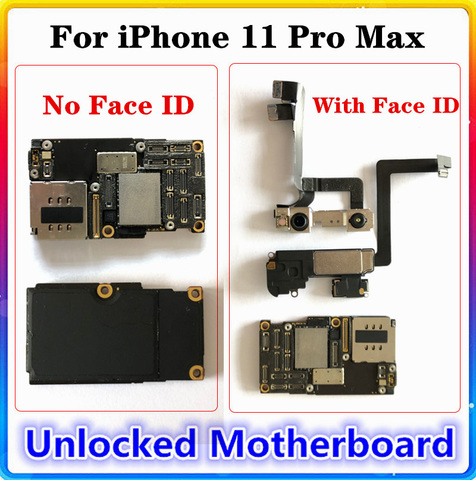for iPhone 11 pro max Motherboard With / No Face ID Clean Original Replaced Main Board good Tested Facial Function LTE Support ► Photo 1/4