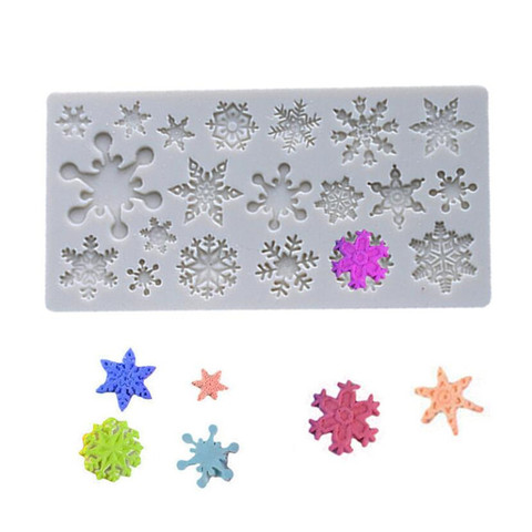 1PCS Snowflake Shape Cake Mold Silicone Snow Fondant Mold Sugar Craft Cake Tool Snow Fondant Christmas Winter Decor Bakeware ► Photo 1/6