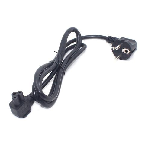 European EU 2 Prong Plug to C5 90 Degree/Angle Cloverleaf Lead Power Cable Lead Cord PC Monitor About 1.5m ► Photo 1/6