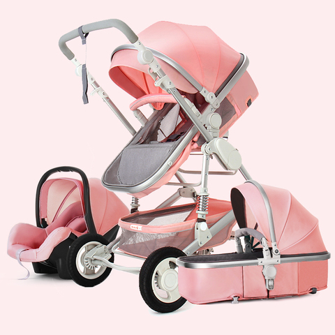 High Landscape Baby Stroller 3 in 1 With Car seat Baby Stroller and Car Seat Stroller Set Infant Newborn Baby Pushchair Trolley ► Photo 1/6