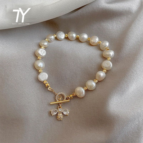 2022 new natural pearl bee Pendant Bracelet classic fashion female jewelry student girlfriends PARTY SEXY matching bracelet ► Photo 1/6