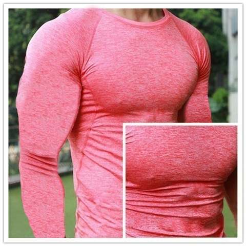 Men Quick Dry Fitness Tees Outdoor Sport Running Climbing Long Sleeves Tights Bodybuilding Tops Gym Train Compression T-shirt ► Photo 1/6