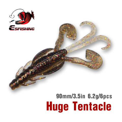 KESFISHING Craw Fishing lures 6pcs 9cm/6.2g Huge Tentacles Fishing Baits Carp Soft Lure Fishing Lifelike Shrimp Isca Artificiais ► Photo 1/5