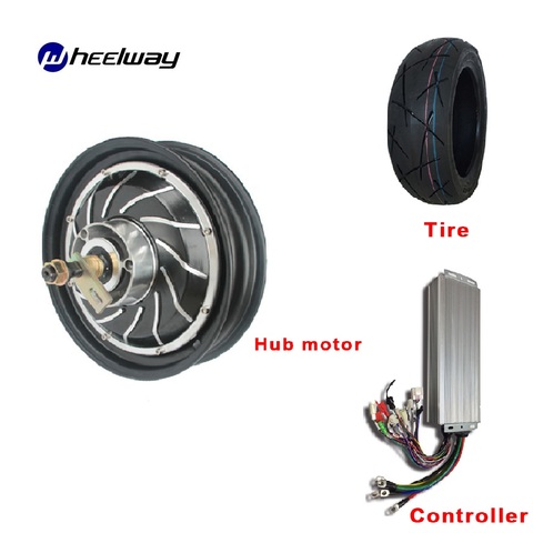 12 inch 60v 72v 84V 96v wheel motor 1000-3000W wheel motor kit with 120 / 70-12 tire electric motorcycle ► Photo 1/6