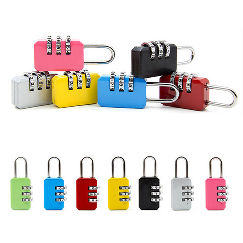 Zinc Alloy Security Travel Suitcase Luggage Code Lock Padlock Mini Small Combination password lock 3 Dial Digit Metal Code Lock ► Photo 1/6