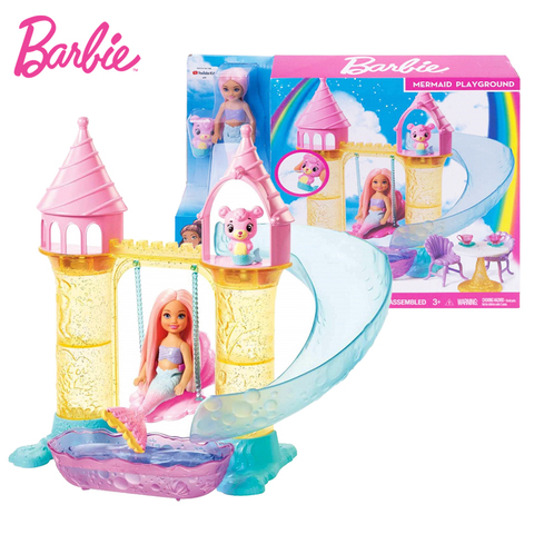 Original Barbie Mermaid Small Chelsea  Castle Playset Toy Doll Accessories Girls Dolls House Toys for Children Birthday ► Photo 1/1