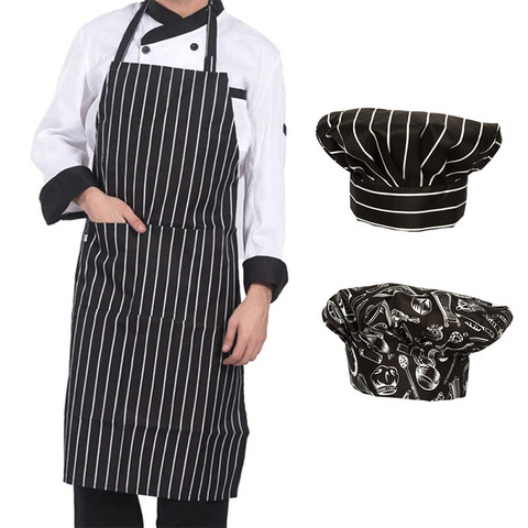 Adjustable Half-length Adult Apron Striped Hotel Restaurant Chef Waiter Apron Kitchen Cook Apron ► Photo 1/6