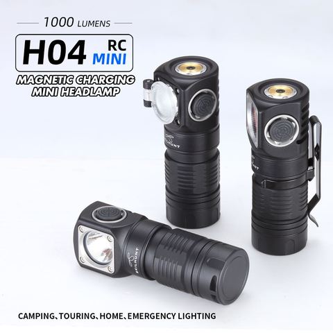 Skilhunt H04 H04R H04F RC Mini 1000 lumen USB magnetic rechargeable LED headlamp Two Customized UI falshlight include 18350 BAT ► Photo 1/6