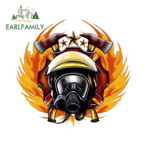 EARLFAMILY 13cm x 12.5cm For Firefighter Car Accessories Stickers Fashion Decal Sunscreen Windows Occlusion Scratch Decoration ► Photo 1/6