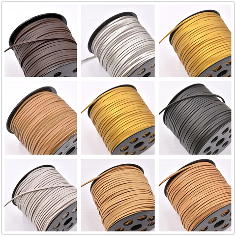 5meter/lot 3mm Flat Faux Suede Braided Cord Korean Velvet Leather Handmade Beading Bracelet Cord for Jewelry Making String Rope ► Photo 1/4