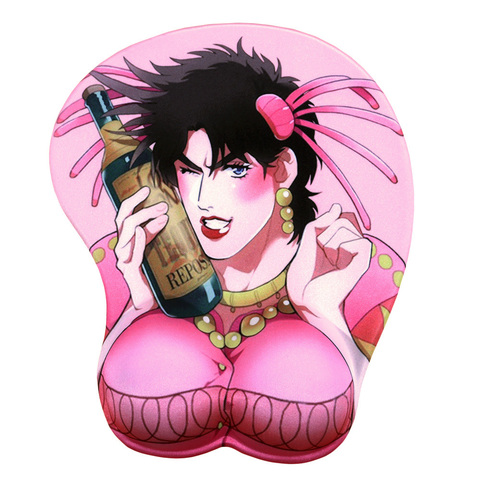 FFFAS  Joseph Joestar 3D Wrist Rest JoJo Mouse Pad Mat Pink Jo Jo Bizarre Adventure mousepad for Laptop PC ► Photo 1/6