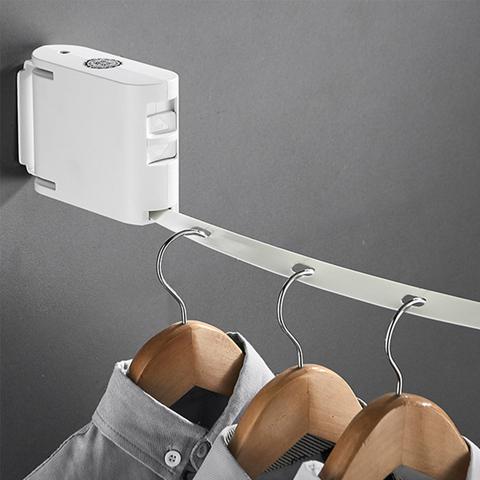 Retractable Clothesline Drying Line Wall Mounted Laundry Hanger Rotatable Clothes Hanger Rope Towel Rack Bathroom Clothes Dryer ► Photo 1/6