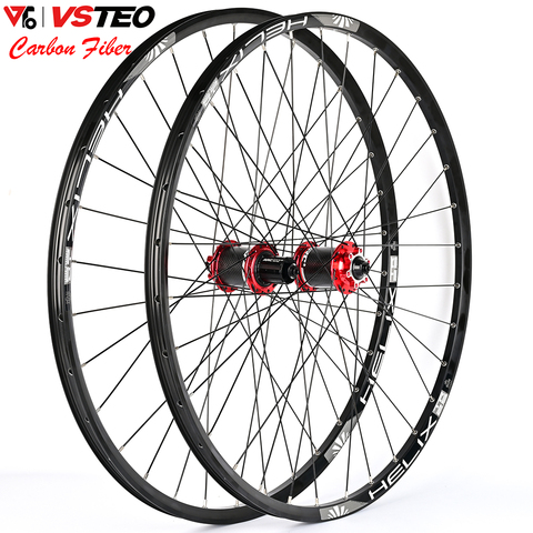 VSTEO Carbon Fiber Hub Mountain Bicycle Wheel Set MTB Off-Road Hill Competition Ultra-light Hand-Made 26 27.5 29inch 32H 8~12S ► Photo 1/6