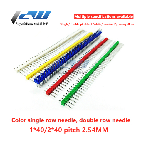 10pcs 40-pin 1x40/2x40 single/double row male 2.54 split-pin color connector 40-pin plug row for Arduin o ► Photo 1/6