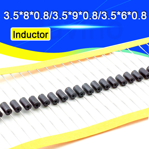 50PCS/LOT Inductor beads 3.5*8*0.8 3.5*9*0.8 AXIAL FERRITE Beads 3.5x8x0.8 3.5x9x0.8/3.5*6*0.8mm Inductance ► Photo 1/2