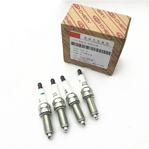 4PCS/SET Spark Plug For Chery Tiggo 3 A3 M11 J3 Arrizo 5/7 E4G16 DVVT Engine E4G16-3707110 ► Photo 1/3