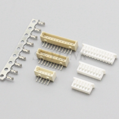 10 sets MICRO JST 1.25mm Connector 2p 3p 4p 5p 6p 7p 8p 9p 10p 11p 12pin Right Angle Pin Header + Housing + Terminals ► Photo 1/5