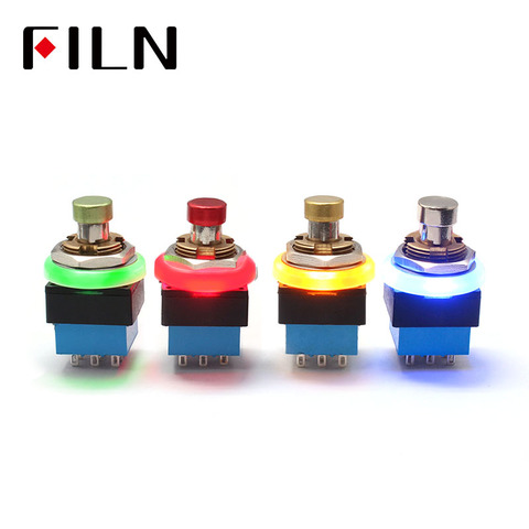 FILN new 3pdt 3A 250VAC guitar switch guitar effect pedal switch with LED indicator ► Photo 1/6
