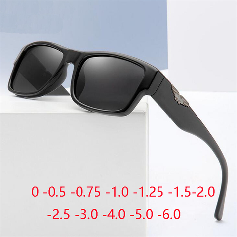 Sport TR90 Polarized Sunglasses Men TR90 Square Anti-glare Minus Lens Prescription Sunglasses Male 0 -0.5 -0.75 -1.0 To -6.0 ► Photo 1/6