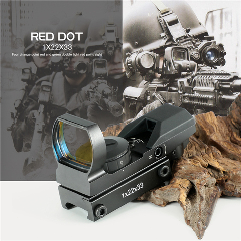 Hot 15-22mm Rail Riflescope Hunting Optics Holographic Red Dot Sight Reflex 4 Reticle Tactical Scope Collimator Sight ► Photo 1/6